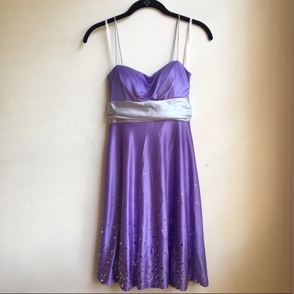 Jump Apparel Purple & Silver Satin Dress - Picture 1 of 6